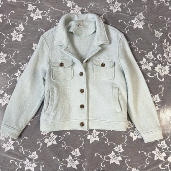 Joie Wool Blend Cropped Shacket Sz Large - Picture 1 of 6